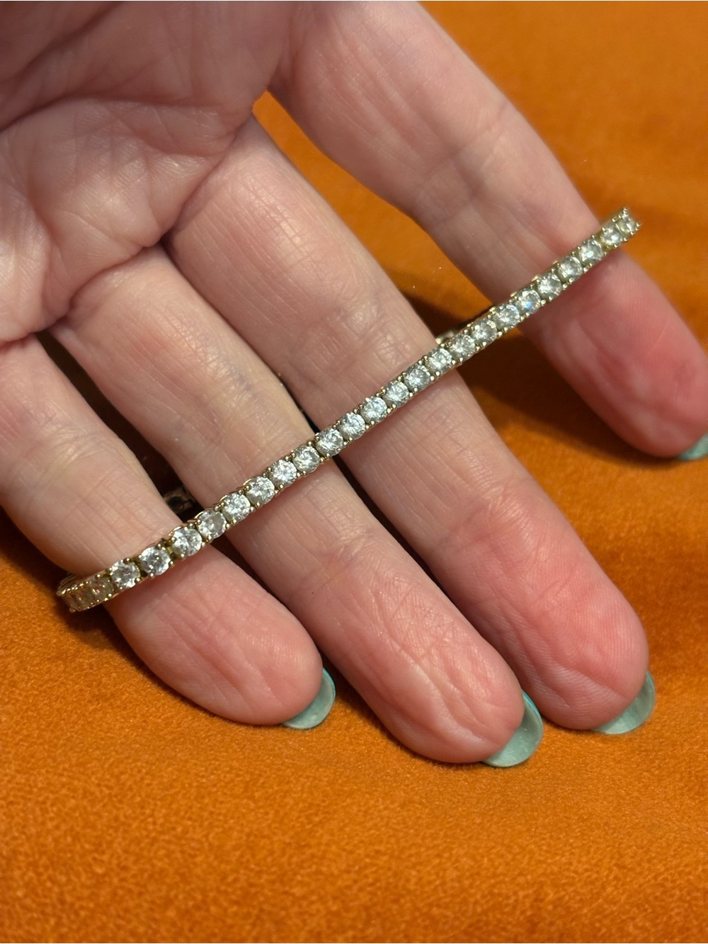 14K Gold Plated Tennis Bracelet w/ CZ stones